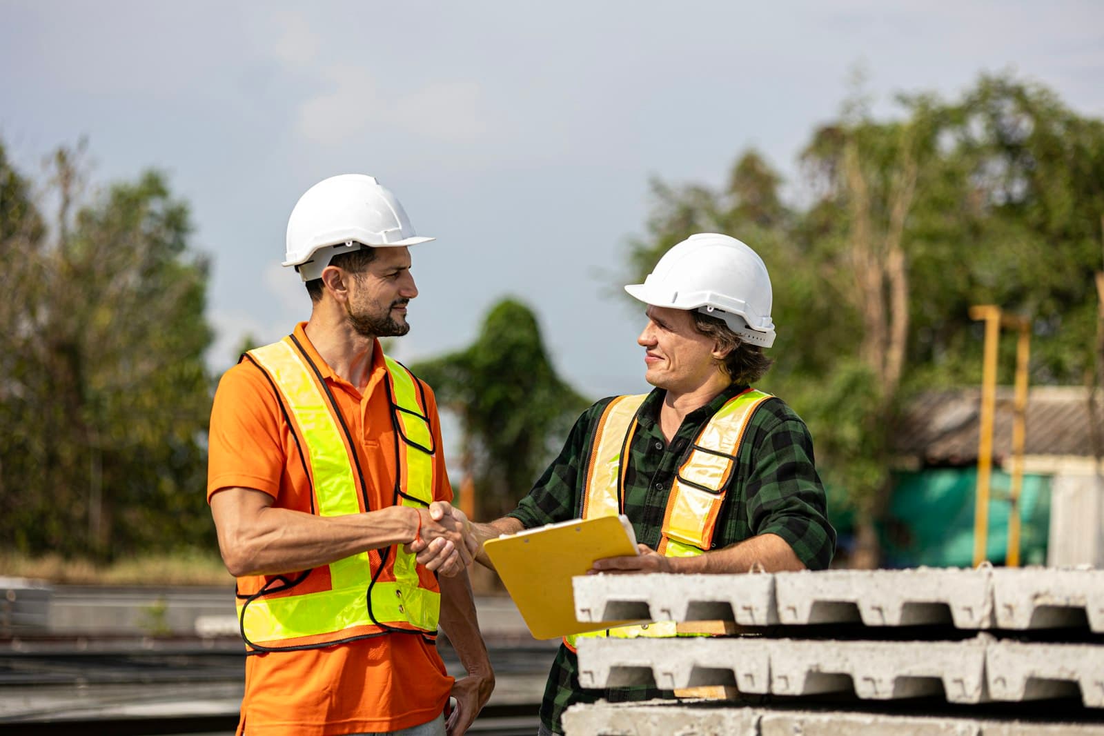 Two people shaking hands on a hire